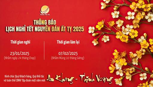 THÔNG BÁO LỊCH NGHỈ TẾT NGUYÊN ĐÁN ẤT TỴ 2025
